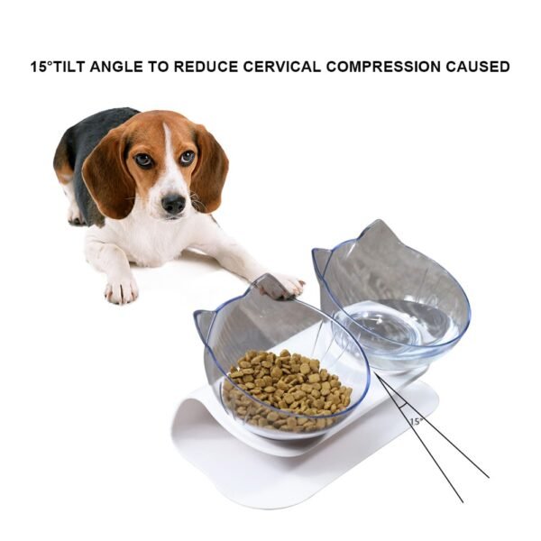 Cat Dog Bowls Elevated Cat Food Water Bowls Tilted Raised Pet Feeder - Image 4