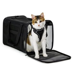 Cat Carrier Bag,Soft-Sided Pet Carriers for Dogs with 4-Sided Mesh