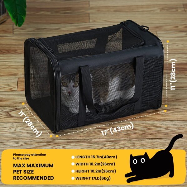 Cat Carrier Bag,Soft-Sided Pet Carriers for Dogs with 4-Sided Mesh - Image 3
