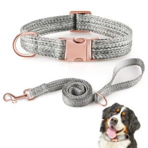 Dog Collar and Leash Set Adjustable Collars Pet Collar for Large Dogs (L)