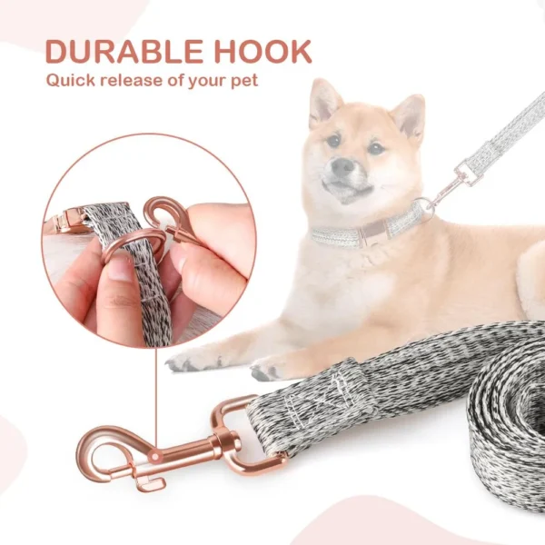 Dog Collar and Leash Set Adjustable Collars Pet Collar for Large Dogs (L) - Image 2