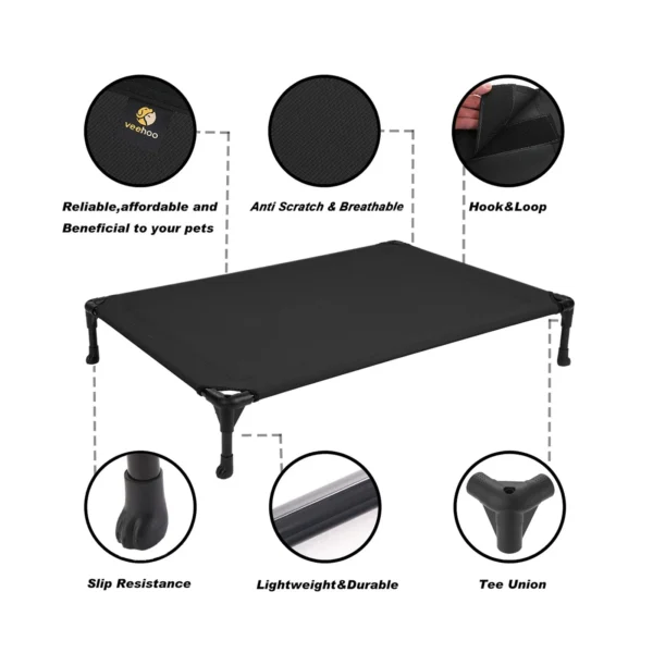 Cooling Elevated Dog Bed, Portable Raised Pet Cot with Washable - Image 2