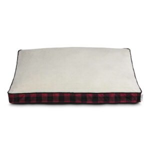Large Holiday Gusseted Mat Dog Bed, Red and Black Buffalo Plaid