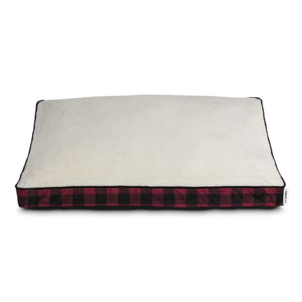 Large Holiday Gusseted Mat Dog Bed, Red and Black Buffalo Plaid