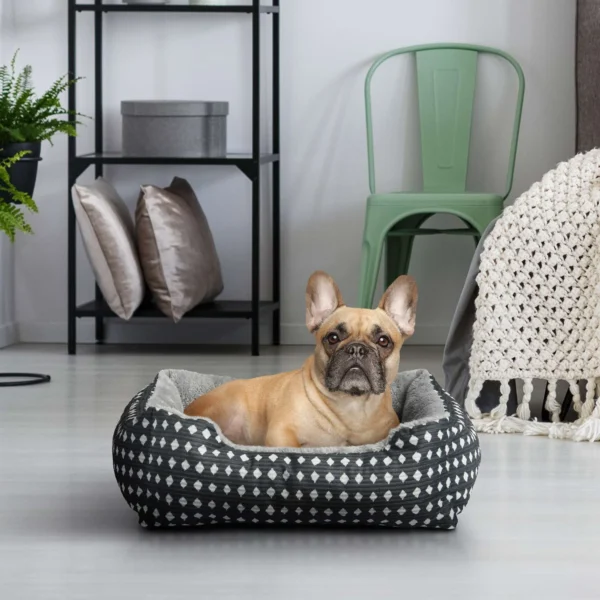Cuddler Small Dog or Cat Bed, Black 19" x 15" - Image 4