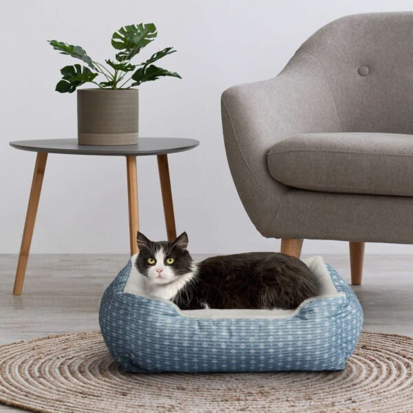 Cuddler Small Dog or Cat Bed, Blue 19" x 15" - Image 4